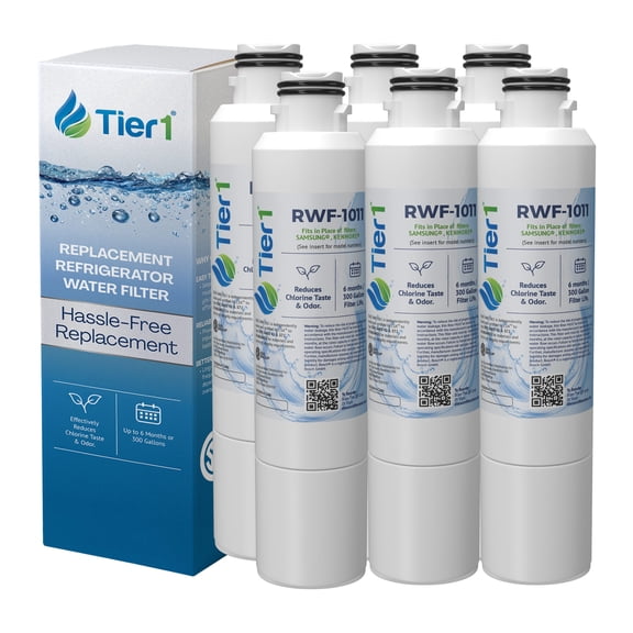 Tier1 RWF1011 DA29-00020B Refrigerator Water Filter | Replacement for Samsung HAF-CIN, WF294, FMS-2 Fridge Filter - Up to 24 Months Supply | Easy Install | Odor Control | Great Tasting Water (6-pk)