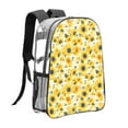 thumbnail image 3 of Sikiie Blue Floral Sunflower Clear Backpack, Transparent Bookbag for School for Women Men, Capacity Clear Bag for College, Travel, 3 of 7