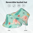 thumbnail image 2 of Yiaed Elephant and Flowers Print Reflective Stripe Bucket Hat Unisex Funny Outdoor Fisherman Cap Beach Sun Hat, 2 of 5