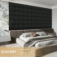 thumbnail image 2 of 20 Pack 3D Wall Panels for Interior Wall Decor, 11.8''x11.8'' Black Accent Textured Wall Panels, Wall Covering Panles for Living Room, Gaming Room, TV Background, Cover 19.4 Sq.Ft, 2 of 7