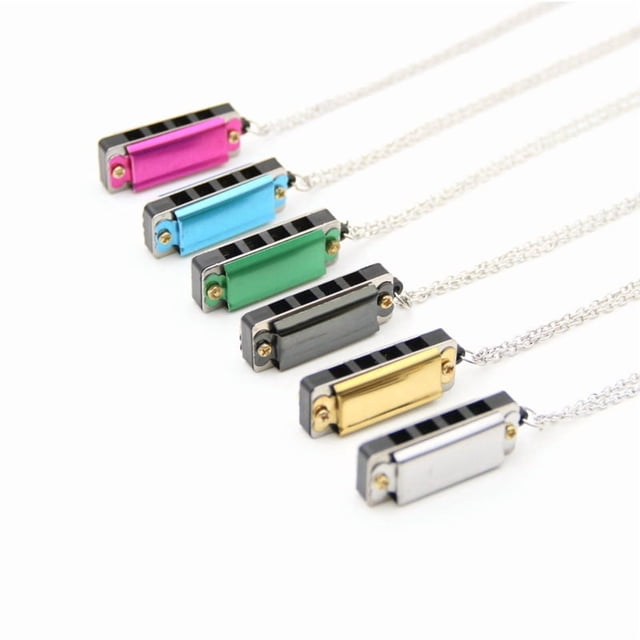 3pcs Mini Harmonica Necklace For Kids 4 Hole 8 Tone Children Musical Instrument Portable Pendant For Students Beginners And Party Favors Educational Toy