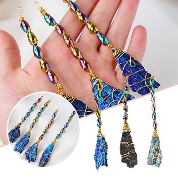 BETTERLIFE Halloween Broom Ornament Natural Black Tourmaline Quartz Stick Magic Broom S1 T2M3