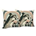 thumbnail image 5 of Ambesonne Cheetah Throw Pillow Cover Pack of 2, Mid Century Modern Minimal, 2 Pcs-20"x20", Peach Grey Teal and Eggshell, 5 of 5