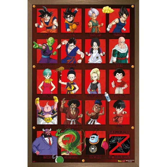 Dragon Ball Z - Anniversary Wall Poster, 22.375" x 34", Framed