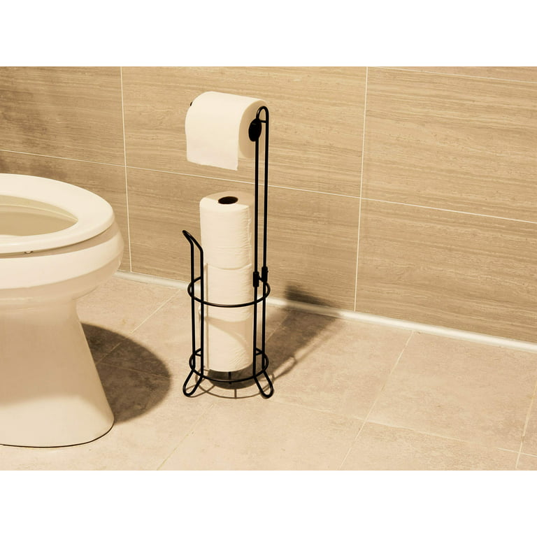 SimpleHouseware Toilet Paper Stand Holder Bathroom Tissue Storage, Chrome