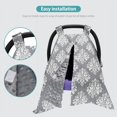 thumbnail image 4 of LNKOO Premium Carseat Canopy Cover with Peekaboo Opening, Nursing Cover Baby Car Cotton Canopy | Infant Car Seat Canopy Nursing Carseat Cover for Boy Girl Baby Shower Gift for Breastfeeding, 4 of 7