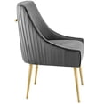 thumbnail image 3 of Modway Discern Pleated Back Upholstered Performance Velvet Dining Chair, Gray, 3 of 6