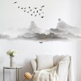 thumbnail image 1 of Calcomanía de pared montañas río pájaros paisaje pegatina de pared decoración de pared, 1 of 5