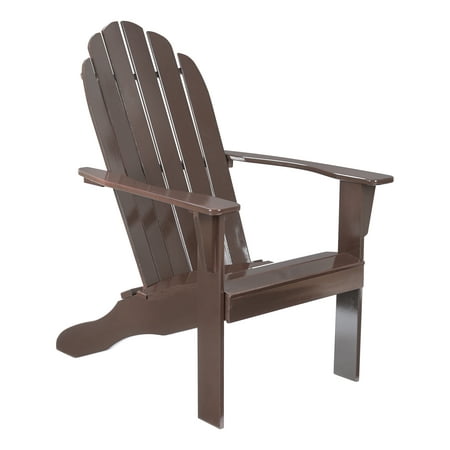 Mainstays Outdoor Wood Adirondack Chair Dark Brown Walmart Com