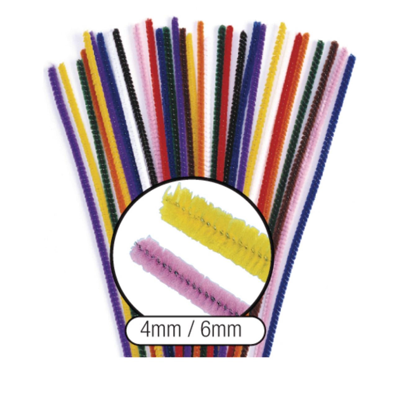 Colorations Thick Pipe Cleaners, 6 mm Diam., Assorted Colors, Set of 100, Chenille Stem, Arts & Crafts, Decorating, STEM, Multi Pack, Activities for Kids, Crafting, STEM, STEAM, DIY (Item # TPIP)