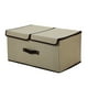 thumbnail image 1 of Cajas de almacenamiento de tela de lino plegables con tapas dobles, contenedores organizadores de armario plegables con tapa para el hogar, el dormitorio, la oficina, 1 of 4