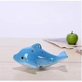 thumbnail image 4 of Flauta Ocarina HUOGUO con dibujos animados de delfines, 6 agujeros, cerámica, verde, 4 of 5
