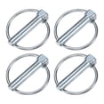 thumbnail image 1 of Uxcell 4Pack Pasador de Linch con Anillo, 10x50mm Pasadores de Remolque de Acero al Carbono con Zinc Blanco, 1 of 1