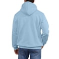 thumbnail image 3 of Men's Quarter Zip Pullover Hoodies Half Zip Hoodie Men Long Sleeve Hoodie Fleece Casual 1/4-Zip Sweatshirt Light Blue M, 3 of 4
