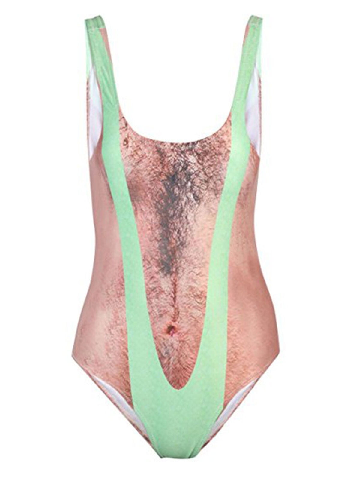 hairy man chest one piece swimsuit