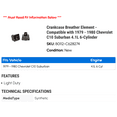 thumbnail image 2 of Crankcase Breather Element - Compatible with 1979 - 1980 Chevy C10 Suburban 4.1L 6-Cylinder, 2 of 2