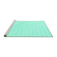 thumbnail image 2 of Ahgly Company Machine Washable Indoor Rectangle Solid Turquoise Blue Modern Area Rugs, 7' x 9', 2 of 4