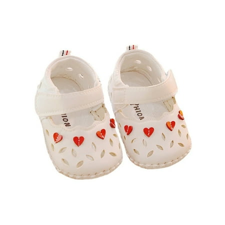 

Daeful Infant Flat Sandal Comfort Sandals First Walkers Crib Shoes Summer Magic Tape Non-Slip Closed Toe Princess Shoe Beige 5C