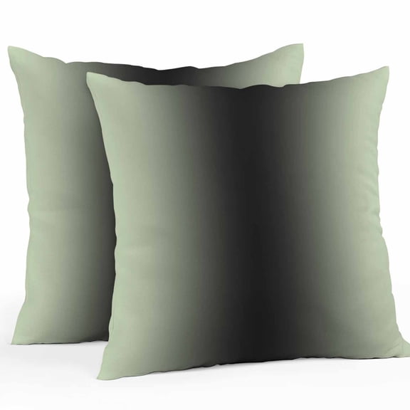 Ombre Abstract Outdoor Pillow Covers Pack of 2 Gradient Light Green and Black Waterproof Throw Pillow Covers Decorative Cushion Cases for Patio Garden Tent Balcony Couch 24x24 inch