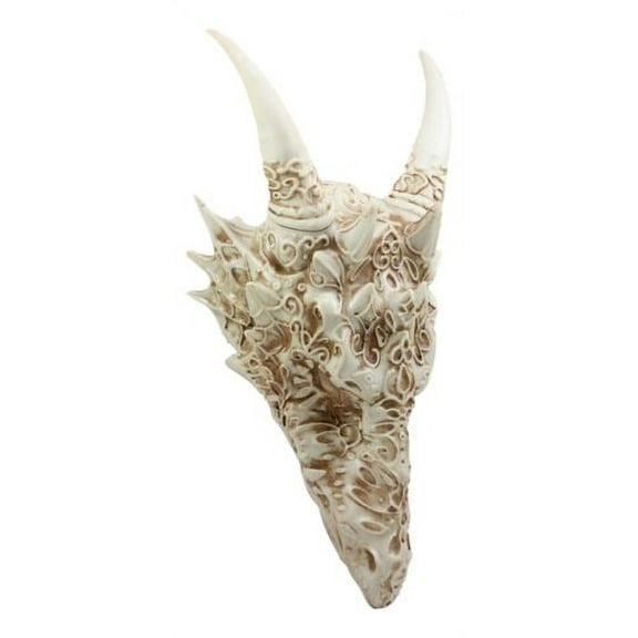Ebros Large Gothic Tribal Stencil Art Horned Dragon Skull Wall Decor Or Statue
