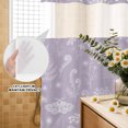thumbnail image 4 of No Hook Shower Curtain, Purple Butterfly Botanical Shower Curtains for Bathroom with See Through Top Window, Summer Plants Line Art Waterproof & Washable Bath Curtain 66"x72", 4 of 9