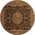 thumbnail image 1 of Ahgly Company Indoor Round Medallion Brown Traditional Area Rugs, 8' Round, 1 of 4