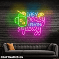 thumbnail image 2 of Craftnamesign Easy Peasy Lemon Squeezy Neon Light, Lemon For Juice Smoothie Store Decor, 2 of 5