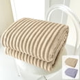 thumbnail image 1 of 1Pcs 100x150cm Flannel Fleece Throw Blanket Warm And Soft Striped Couch And Bed Blanket Cozy Microfiber Ribbed Sofa Decor For All Season1 pieza manta de franela de forro polar de 100x150cm JASKFLY, 1 of 8