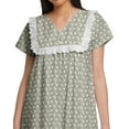 thumbnail image 3 of Moomaya WoMen's Printed Short Sleeve Nightdress V-Neck Cotton Sleepwear Gown, 3 of 5