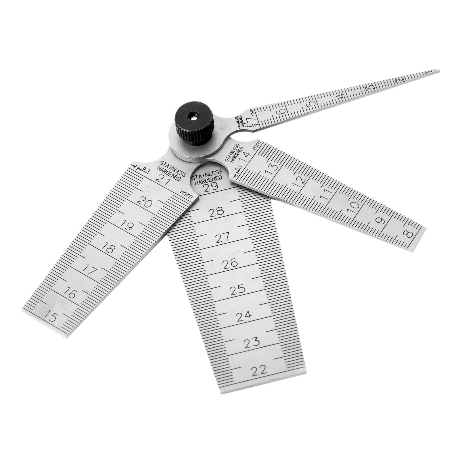 0-29mm Steel Metric Taper Gauge Aperture Scale Wedge Feeler For Drill Hole 4 In 1 Muti-fuction Gap Ruler Measuring Tools