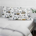 thumbnail image 3 of Cartoon Tractor Pillow Covers, Linen Long Throw Pillow Case, Cute Grey Digger Shovel Truck Holiday Pillow Protector Decorative Cushion Cover for Living Room/Bedroom 20" x 36", 3 of 8