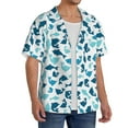 thumbnail image 2 of Fotbe Cute Shark Camisa Estampada de Manga Corta para Hombre, Casual de Verano, Estilo Playero, Sin Arrugas-3X-Large, 2 of 5