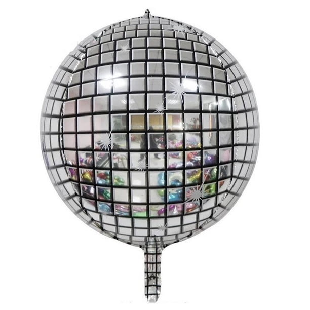 Globo de película de aluminio para decoración de fiesta de cumpleaños con bola de discoteca láser 4D de colores, globo de película de aluminio para actividades en bares y centros comerciales