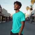thumbnail image 4 of Dalix Pigeon Embroidered Cotton Tee Lightweight Jersey Mens in Teal S Small, 4 of 5