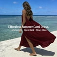 thumbnail image 2 of 2026 New Women's Solid Color Backless Cami Dress,Cami Lounge Dress Backless with Back Tie,for Beach Vacation Casual, 2 of 8
