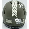 thumbnail image 4 of Terry Bradshaw Autographed Pittsburgh Steelers Army Green Salute to Service Speed Mini Helmet Beckett BAS Witness 241642, 4 of 5