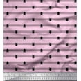 thumbnail image 1 of Soimoi Pink Japan Crepe Satin Fabric Stripe & Beetles Insects Print Fabric by the Yard 42 Inch Wide, 1 of 1