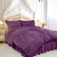 thumbnail image 3 of Fluffy Duvet Cover Sets, Faux Fur Bedding Set, Plush Shaggy Quilt Cover Zipper Close & Ties, 4 Pcs 1 Duvet Cover (No Duvet&Pillow Insert) +1 Bed Skirt + 2 Pillowcases King Purple Unique Bargains Juego de Edredón Funda, 3 of 6