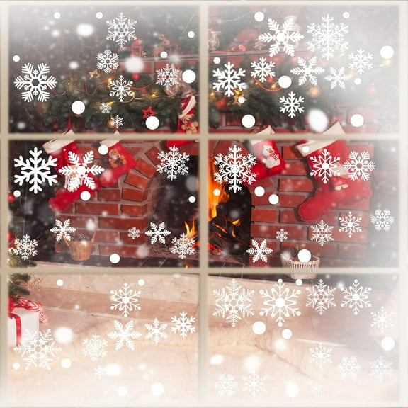 155PCS Snowflake Window Clings for Glass Windows, 9 Sheets Christmas Window Clings for Glass Windows, Winter Window Clings, Xmas Window Clings, Christmas Decorations for Office Clearance Indoor