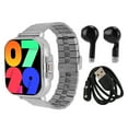 thumbnail image 2 of Relaj de rastroador de actividadas, modo de eJercio detectcióne de sueño relaj Inteligente con auriculares paso calórie silver acero banda para dormir, 2 of 7