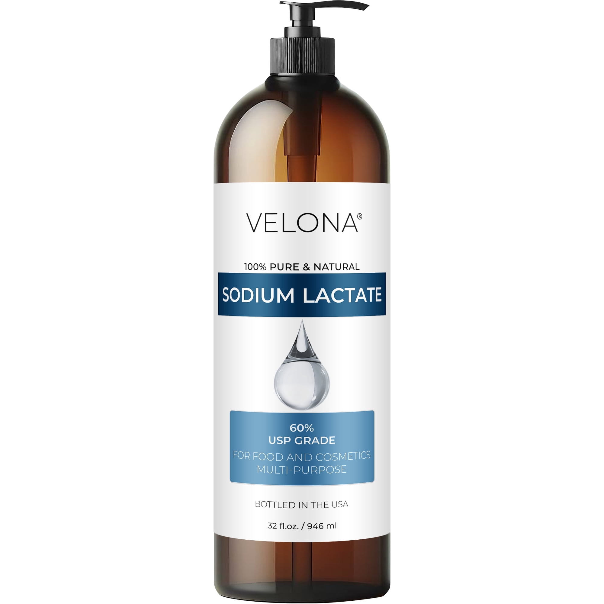 Sodium Lactate 60% - 32 Fl Oz | USP Grade Natural Preservative | For Soap Making & Lotions | Harder Bar of Soap, pH Regulator, Glycerin substitute, Provides and Keep Moisture