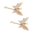 thumbnail image 3 of 2 pinzas para el pelo con forma de mariposa, con alas móviles, bonitas Dorado, 3 of 9