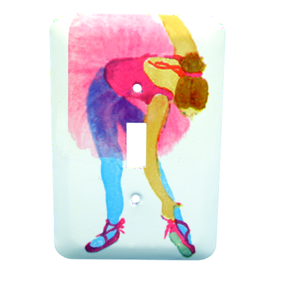 Leviton 89001-BAL Decorative Toggle Switch Metal Wallplate Switchplate , Ballerina Motif