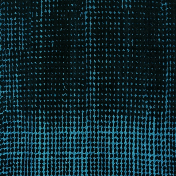 Ahgly Company Machine Washable Indoor Square Abstract Turquoise Blue Modern Area Rugs, 3' Square