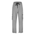 thumbnail image 5 of TOMVIGX Cargo Pants for Men Drawstring Sweatpants Elastic Waist Athletic Hiking Workout Pants Casual Straight Leg Joggers Baggy Work Pants, 5 of 6