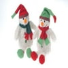 Cute Holiday Beanbag Snowman 13" Christmas Polyester Plush Toy, White Red Green