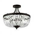 thumbnail image 2 of KPIBEST 23.6" 6-Light Modern Crystal Chandelier Black Metal E26 Semi Flush Mount Round Light Fixture Ceiling Lamp Farmhouse, 2 of 12