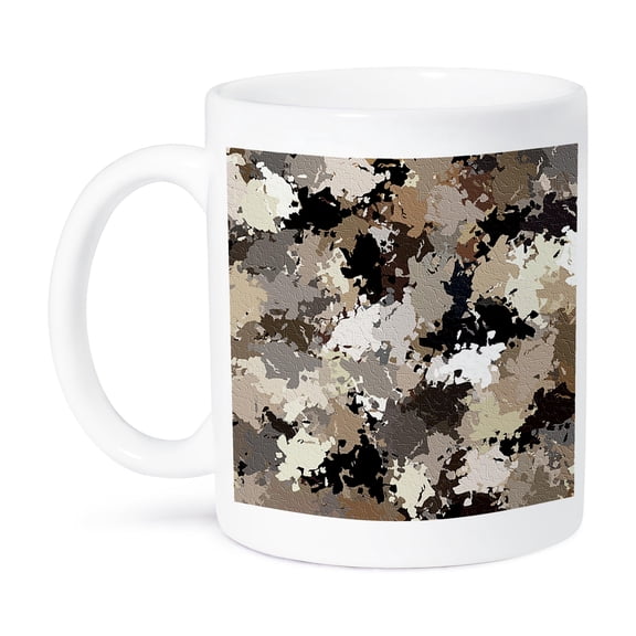 Brown, Black, Beige Camouflage Military Pattern. Elegant Background, 11oz Mug