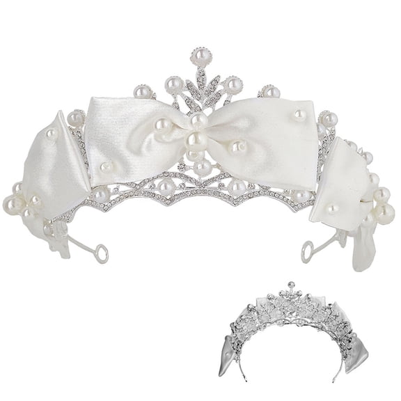 FRCOLOR  Birthday Crown for Women Wedding Bride Costume Tiara Silver