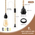 thumbnail image 2 of Uxcell 15Ft Plug in Pendant Light Cord Industrial Vintage Hanging Light Kit with Switch for E26 Bulb 4 Pack, 2 of 6